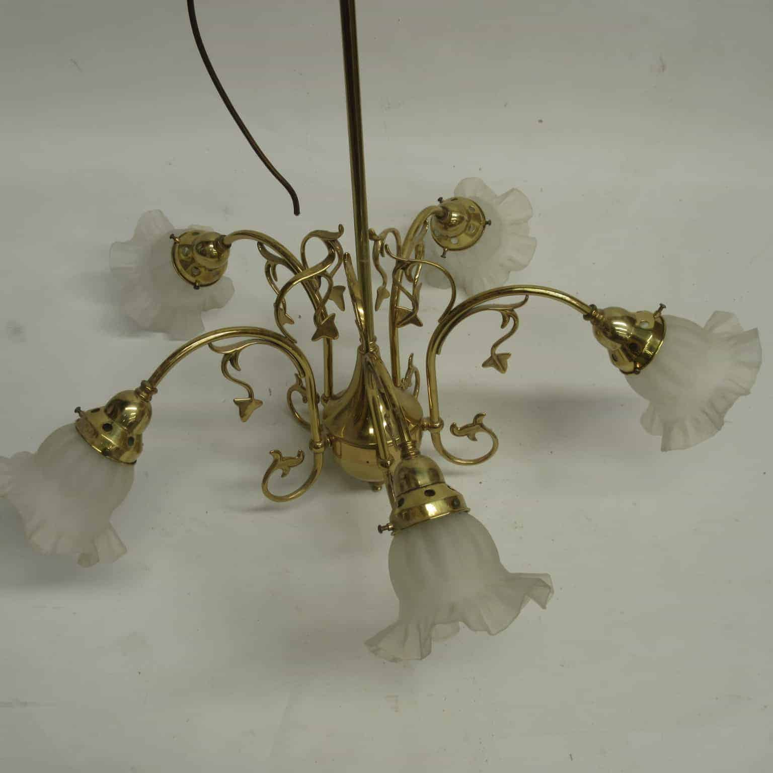 Pendant Light Period Style Brass 5 Arm Chandelier 26k Pendant Light Period Style Brass 5 Arm Chandelier