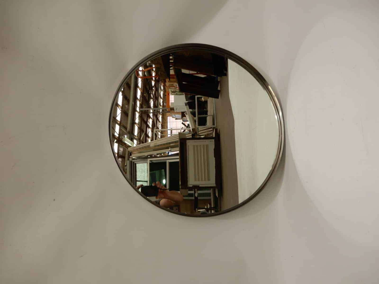 WALL MIRROR - IKEA ROUND MODERN MIRROR CHROME FRAME, 85g