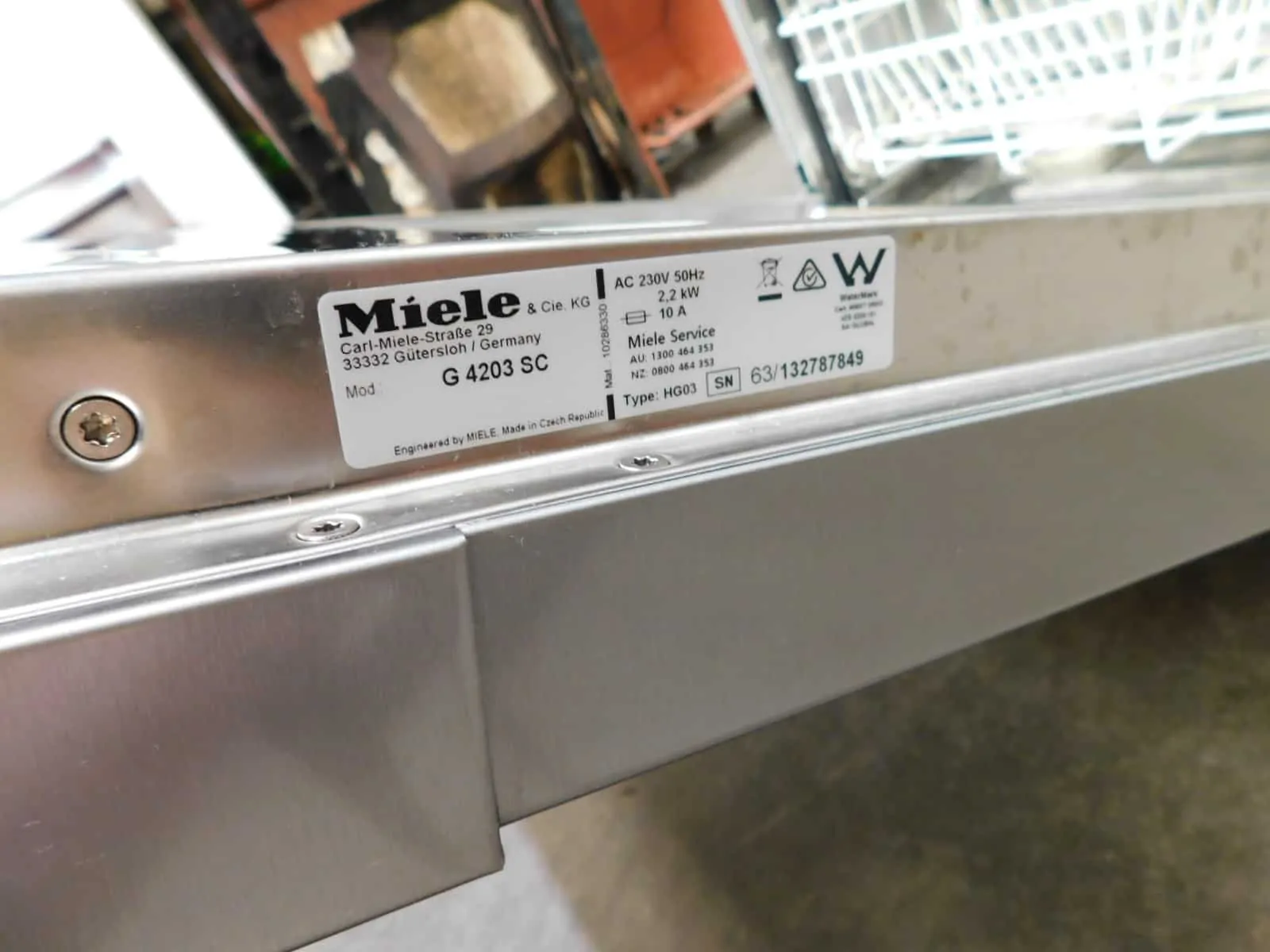 miele dishwasher hg03