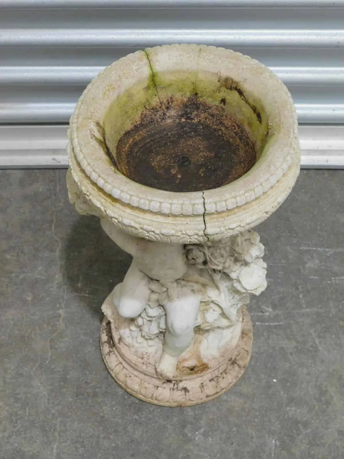 CONCRETE BIRD BATH Cherub Statue holding Bath Bowl, Garden Feature (no.2), 3v Sell4You