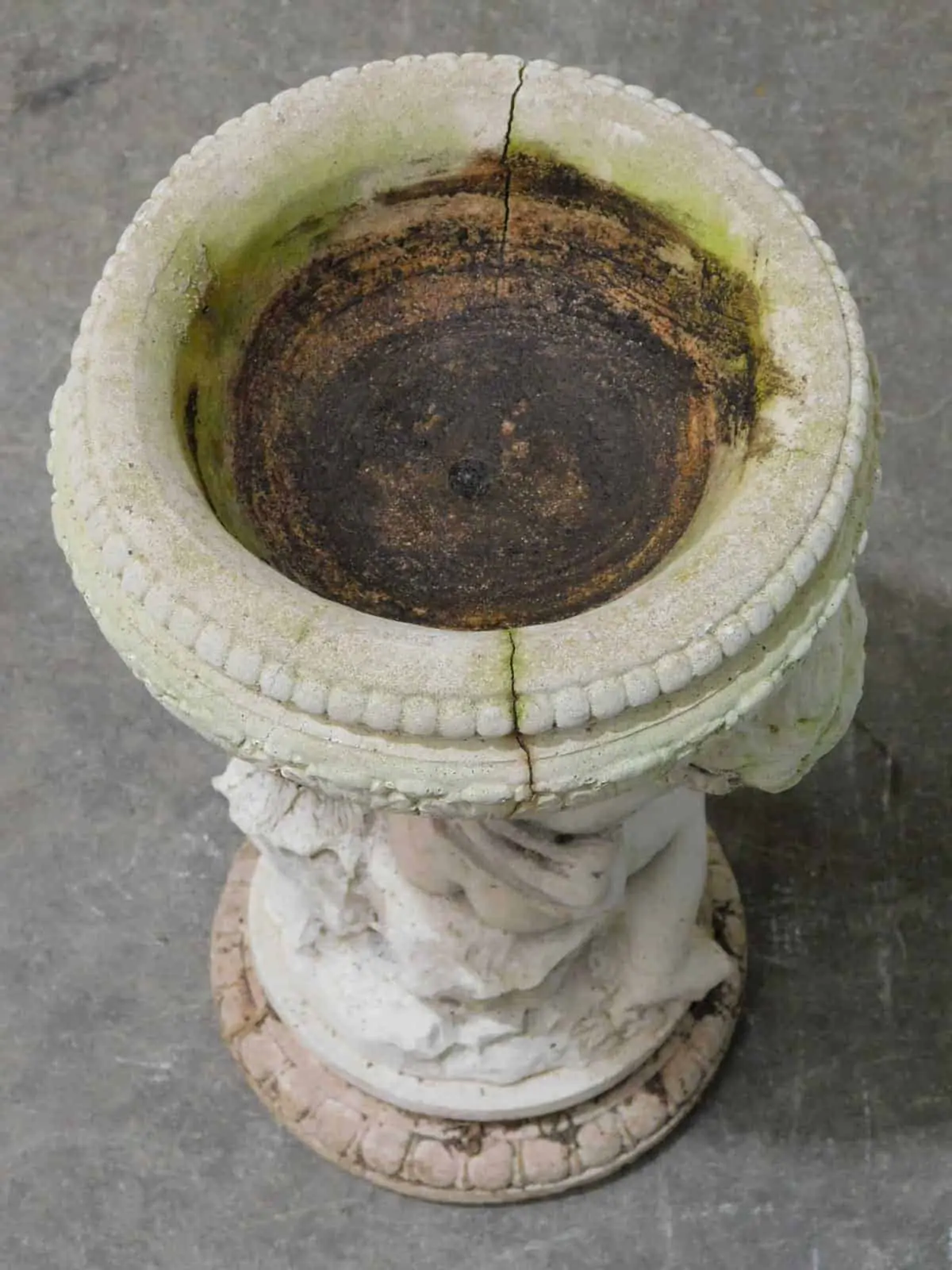 CONCRETE BIRD BATH Cherub Statue holding Bath Bowl, Garden Feature